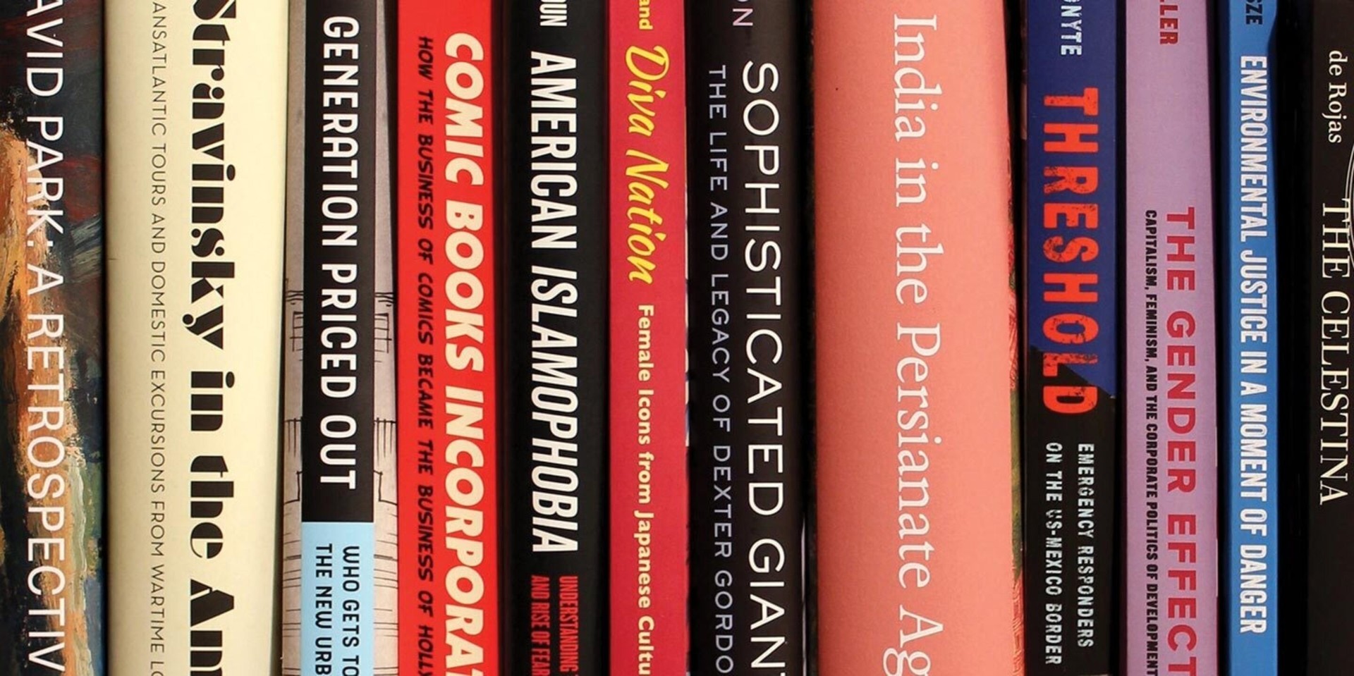 Books standing on a shelf